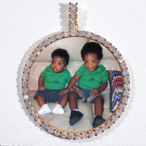 LARGE 3D CIRCLE CUSTOM PICTURE PENDANT