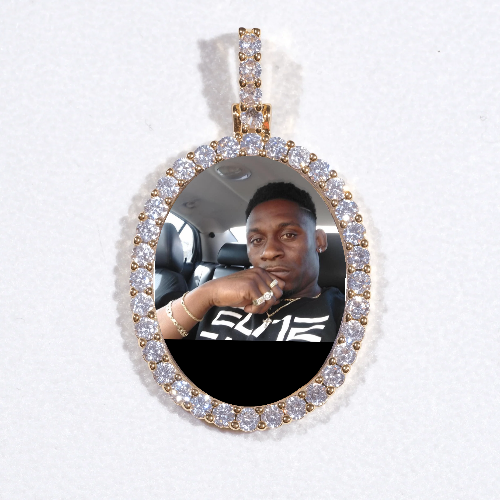 3D Oval Custom Picture Pendant