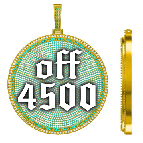 CUSTOM LETTER NECKLACE 3D BIG DISC