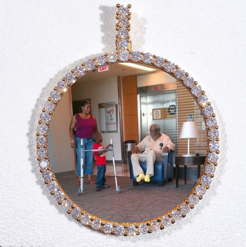 LARGE 3D CIRCLE CUSTOM PICTURE PENDANT