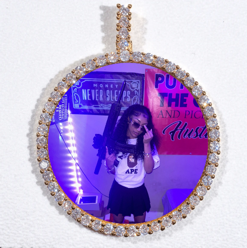 LARGE 3D CIRCLE CUSTOM PICTURE PENDANT