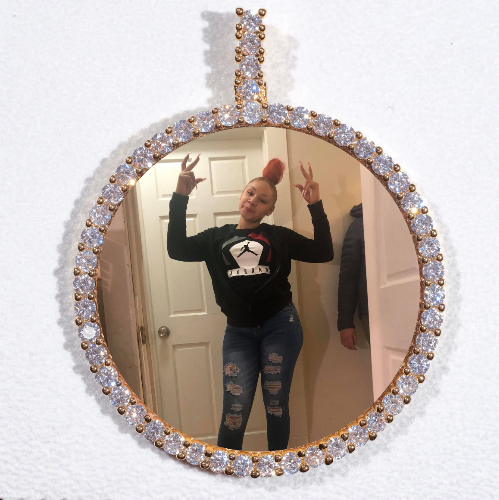 LARGE 3D CIRCLE CUSTOM PICTURE PENDANT