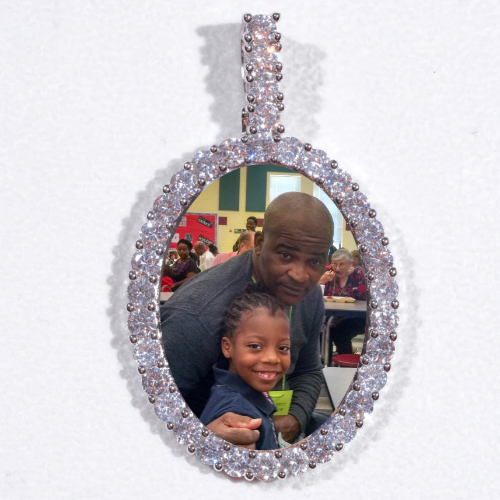 Large 3D Oval Custom Picture Pendant