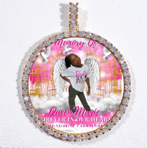LARGE 3D CIRCLE CUSTOM PICTURE PENDANT