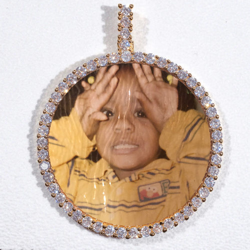 LARGE 3D CIRCLE CUSTOM PICTURE PENDANT