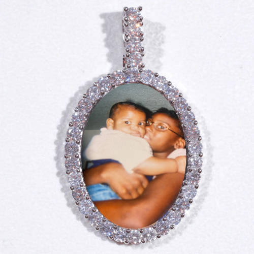 Large 3D Oval Custom Picture Pendant