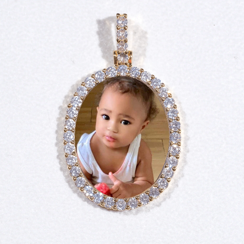 3D Oval Custom Picture Pendant