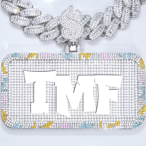 CUSTOM LETTER NECKLACE 3D COLORFUL SQUARE