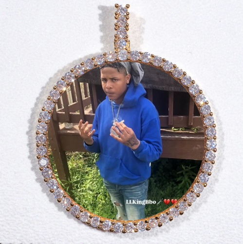 LARGE 3D CIRCLE CUSTOM PICTURE PENDANT
