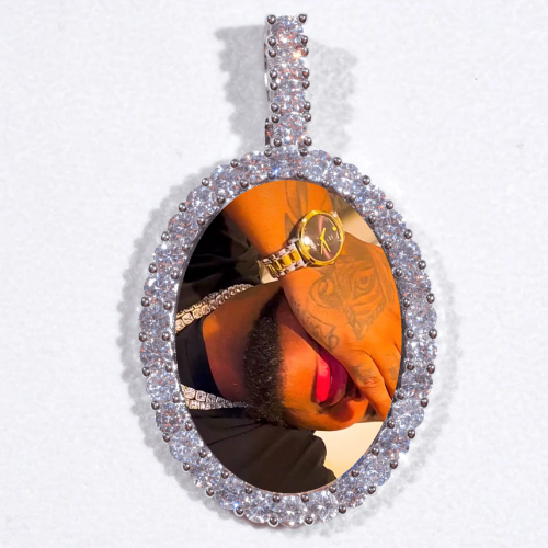 Large 3D Oval Custom Picture Pendant
