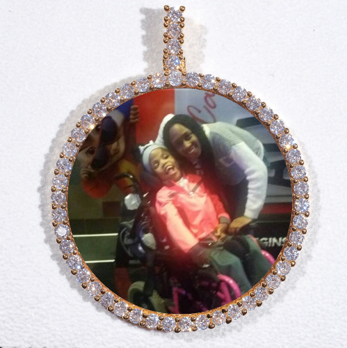 LARGE 3D CIRCLE CUSTOM PICTURE PENDANT