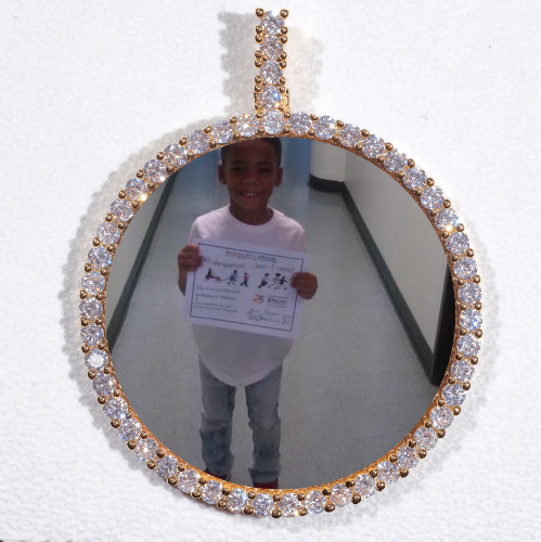 LARGE 3D CIRCLE CUSTOM PICTURE PENDANT