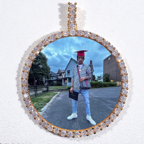 LARGE 3D CIRCLE CUSTOM PICTURE PENDANT