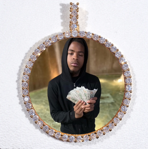 LARGE 3D CIRCLE CUSTOM PICTURE PENDANT