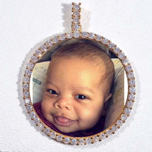LARGE 3D CIRCLE CUSTOM PICTURE PENDANT
