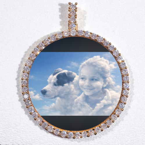 LARGE 3D CIRCLE CUSTOM PICTURE PENDANT