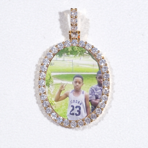 3D Oval Custom Picture Pendant