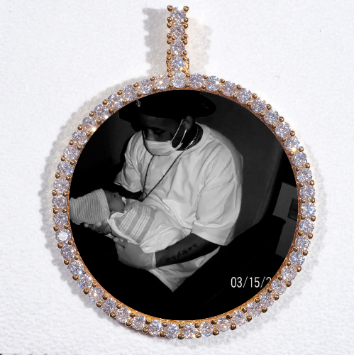 LARGE 3D CIRCLE CUSTOM PICTURE PENDANT