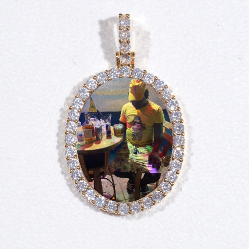 3D Oval Custom Picture Pendant