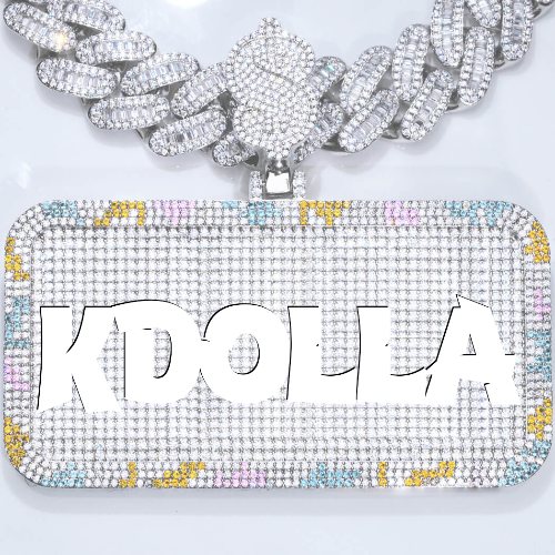 CUSTOM LETTER NECKLACE 3D COLORFUL SQUARE