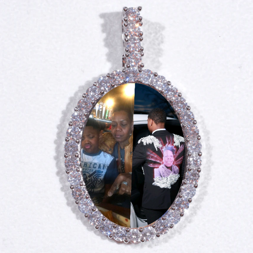 Large 3D Oval Custom Picture Pendant