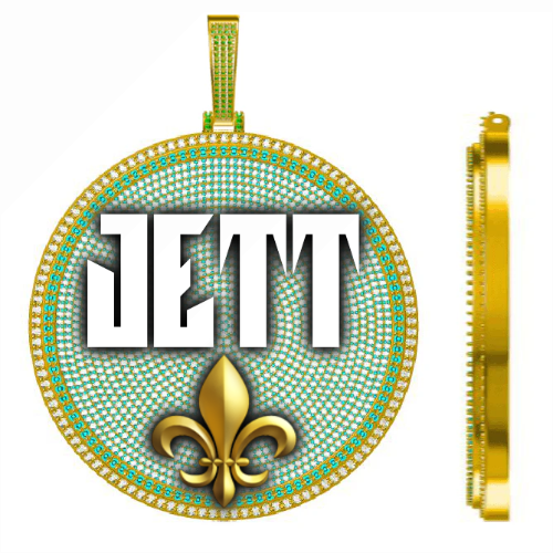 CUSTOM LETTER NECKLACE 3D BIG DISC