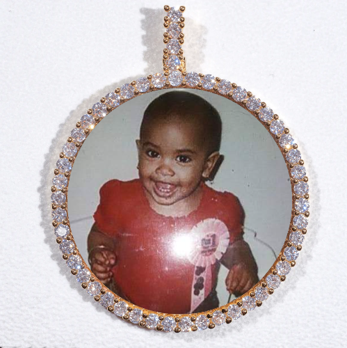 LARGE 3D CIRCLE CUSTOM PICTURE PENDANT