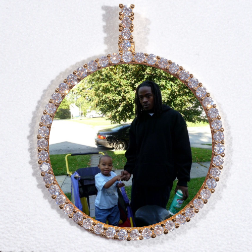 LARGE 3D CIRCLE CUSTOM PICTURE PENDANT