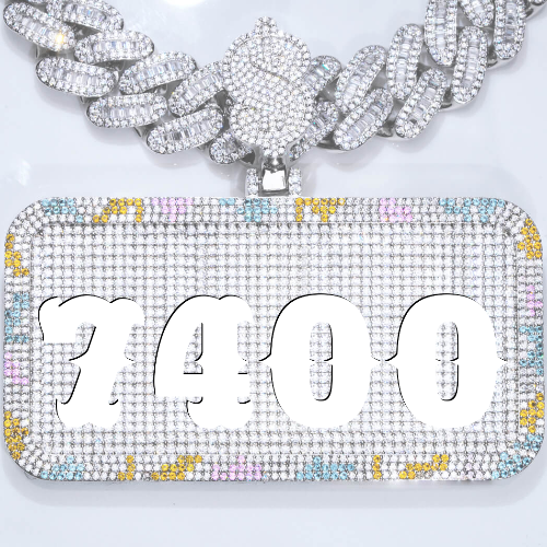 CUSTOM LETTER NECKLACE 3D COLORFUL SQUARE