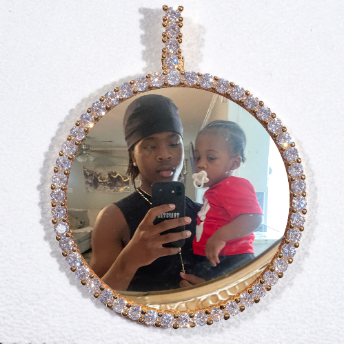 LARGE 3D CIRCLE CUSTOM PICTURE PENDANT