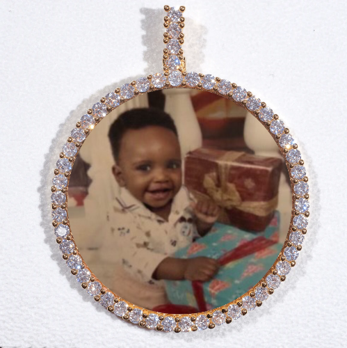 LARGE 3D CIRCLE CUSTOM PICTURE PENDANT
