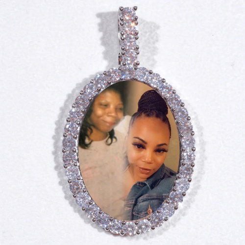 Large 3D Oval Custom Picture Pendant