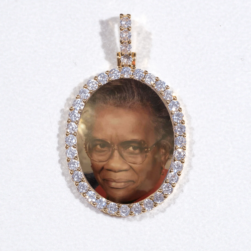 3D Oval Custom Picture Pendant