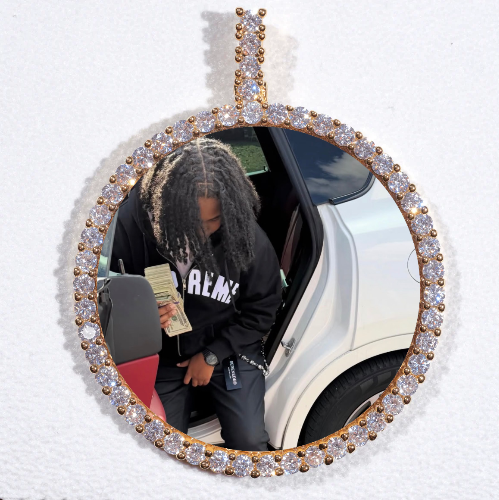LARGE 3D CIRCLE CUSTOM PICTURE PENDANT