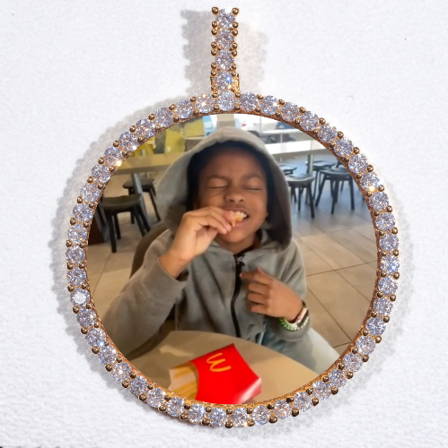 LARGE 3D CIRCLE CUSTOM PICTURE PENDANT