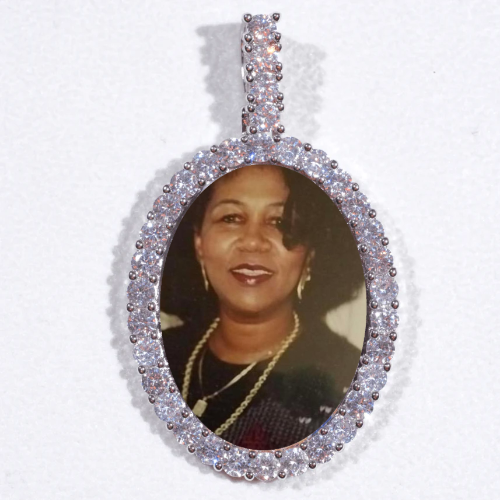 Large 3D Oval Custom Picture Pendant