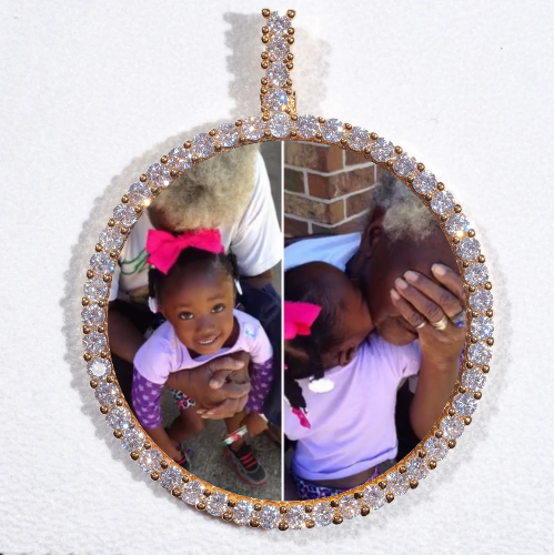 LARGE 3D CIRCLE CUSTOM PICTURE PENDANT