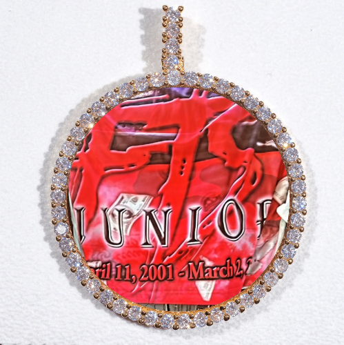 LARGE 3D CIRCLE CUSTOM PICTURE PENDANT
