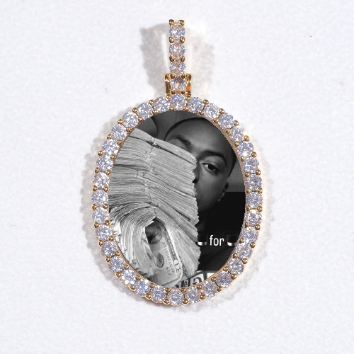 3D Oval Custom Picture Pendant