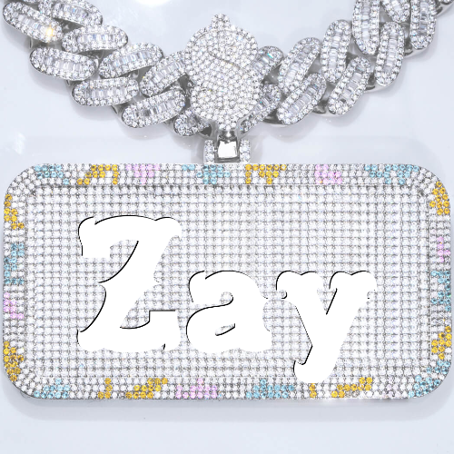 CUSTOM LETTER NECKLACE 3D COLORFUL SQUARE