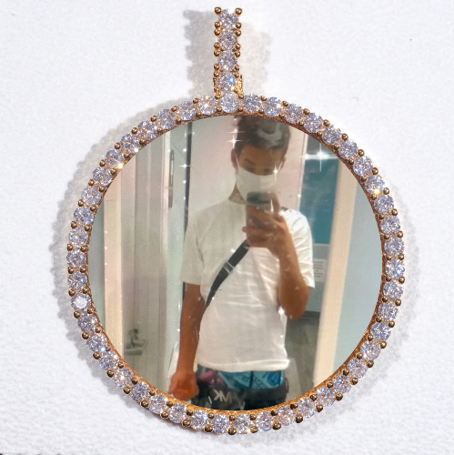 LARGE 3D CIRCLE CUSTOM PICTURE PENDANT