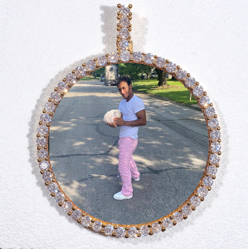 LARGE 3D CIRCLE CUSTOM PICTURE PENDANT