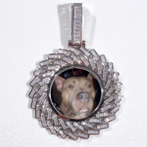 Large 3D Baguette Custom Picture Pendant