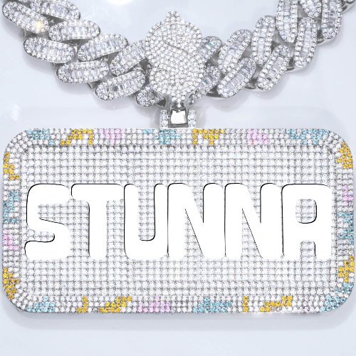 CUSTOM LETTER NECKLACE 3D COLORFUL SQUARE