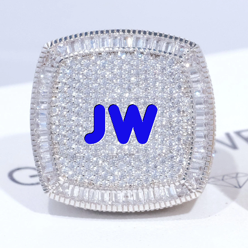 CUSTOM LETTER 3D ICED RING