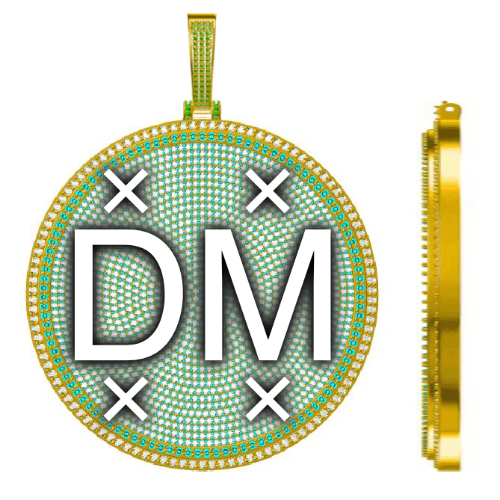 CUSTOM LETTER NECKLACE 3D BIG DISC