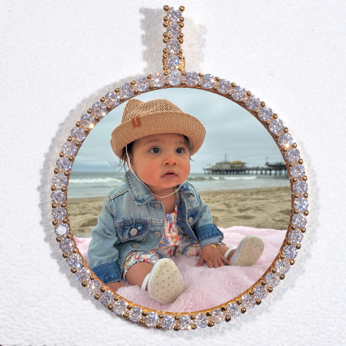 LARGE 3D CIRCLE CUSTOM PICTURE PENDANT
