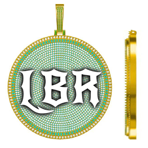 CUSTOM LETTER NECKLACE 3D BIG DISC