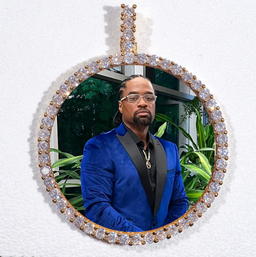 LARGE 3D CIRCLE CUSTOM PICTURE PENDANT