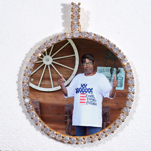 LARGE 3D CIRCLE CUSTOM PICTURE PENDANT